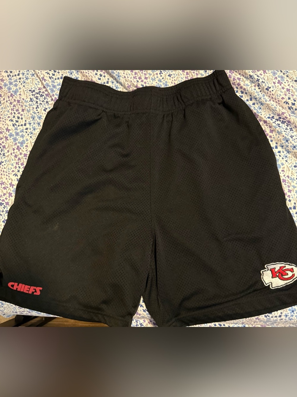 Kansas City Chiefs Black Mesh Athletic Shorts|!Small spot